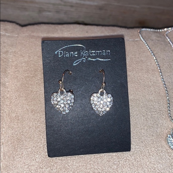 New Diane Katzman rhinestone earrings & necklace - Picture 2 of 7